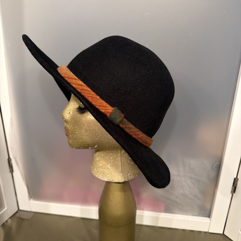 Vintage Woolrich Four Seasons Felt Hat Black Wool Outback Fedora O/S